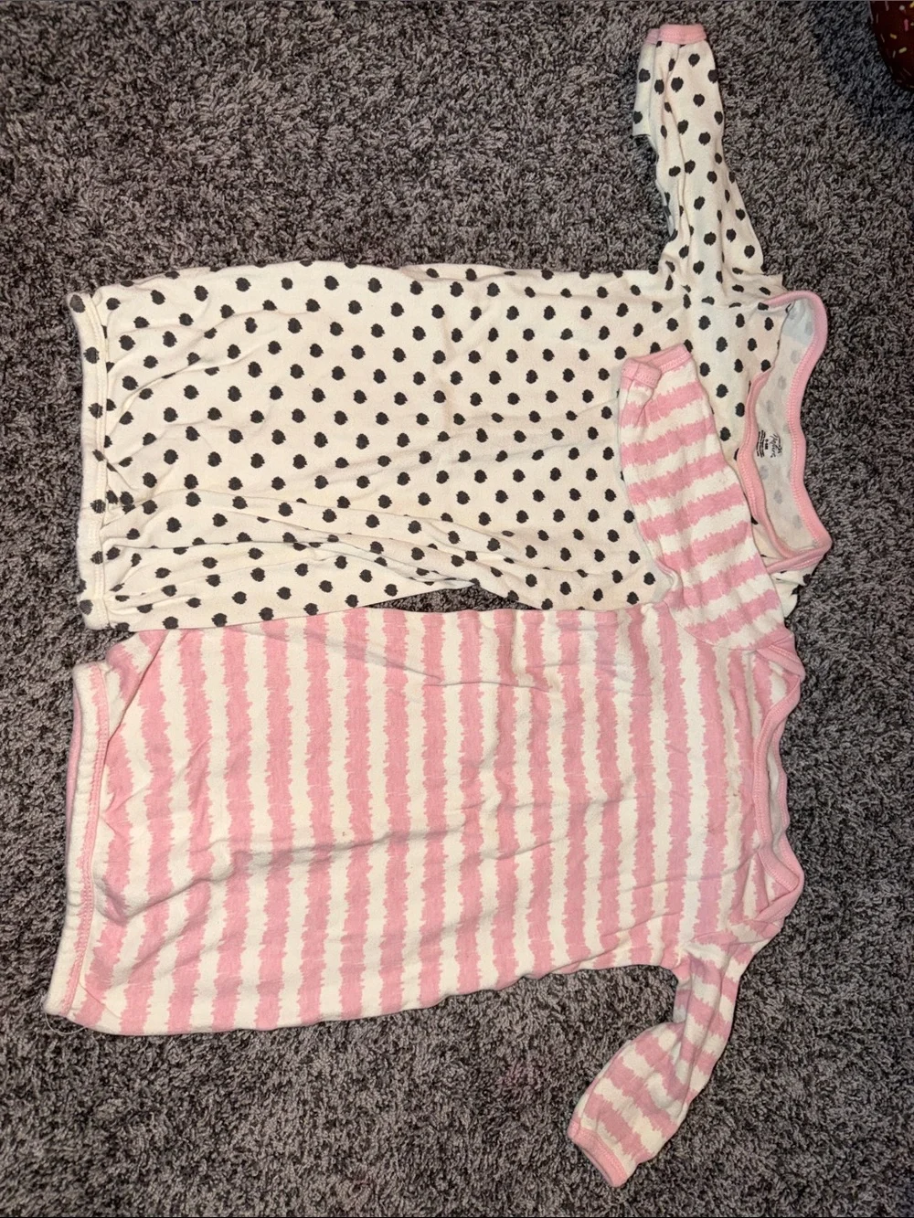Kids Long Sleeve Pink & White Striped Sleep Tee - Unbranded